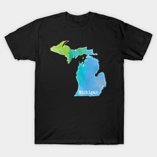 Michigan Watercolor Outline T-Shirt